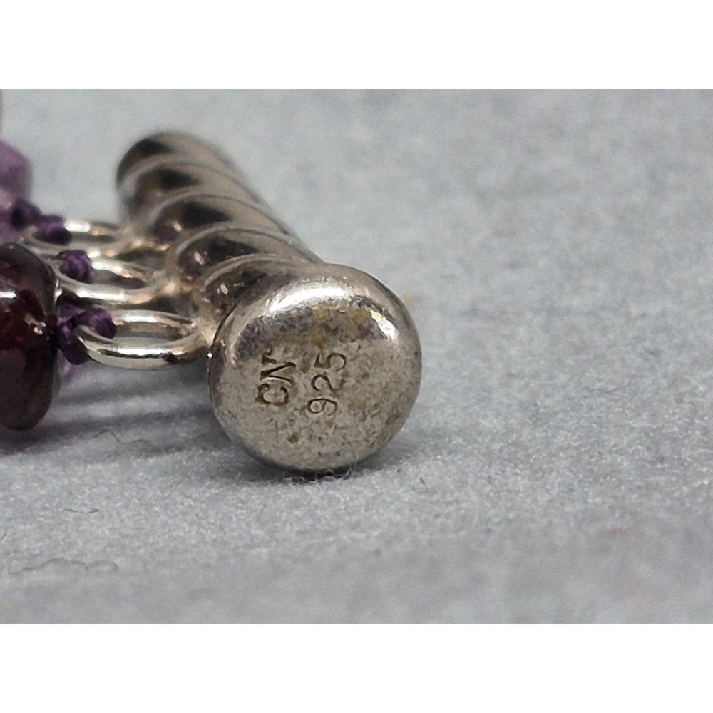 Abalone Necklace Paua Pearl Amethyst Garnet Multi Strand Iridescent Statement - Picture 14 of 16